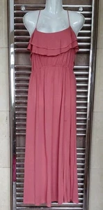 Forever 21 Long Summer Dress Coral adjustable looped back Elastic Waist Size 6/8 - Picture 1 of 6