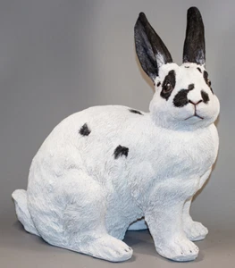 Large Rabbit Cremation Urn Bunny Ashes Memorial Statue Unique Funeral Casket Art - Picture 1 of 5