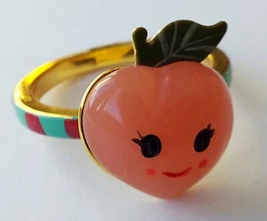 Les Nereides N2 Fruit Circus Happy Smiling Peach Heart Ring RRP£55 - Picture 1 of 6
