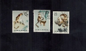 VR China 1963 S60 Sc 713-715 Golden Haired Monkey CTO - Bild 1 von 2