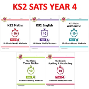 KS2 Year 4 Maths English 10 Minute Weekly Workouts 5 Books Bundle with Answer - Picture 1 of 12