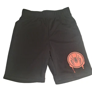 Marvel Spiderman Black Logo Athletic Shorts Boys Size 7 - Picture 1 of 7
