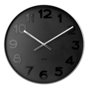 Karlsson Mr Black Wall Clock Modern Battery Operated Decorative Clock 38cm - Picture 1 of 1