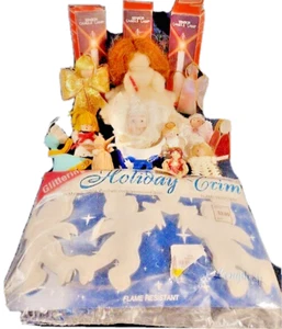 Lote de conjunto de luces navideñas vintage Angel Christmas Bundle con adornos, taza y Navidad - Imagen 1 de 10