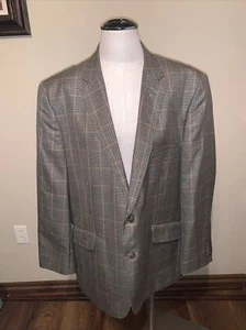 Haggar Jacket Blazer 46R Brown Tweed Houndstooth Glen Plaid 2 Button NWT (A4) - Picture 1 of 17