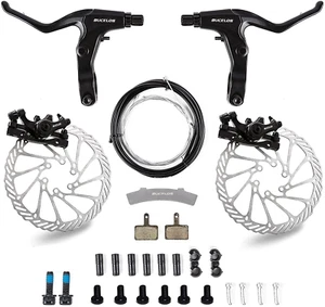 Mountain Bike Disc Brake Kit, MTB Mechanical Line Pulling Disc Brakes Caliper wi - Picture 1 of 12