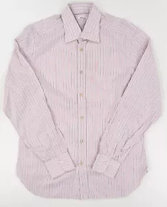 KITON Striped Red White Dress Shirt All Seasons Cotton Spread Collar 16 1/2 42 - Picture 1 of 4