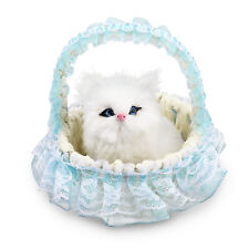 Light Up Battery Powered Cute With Flower Basket Soft Kids Adults Simulation Cat
