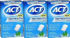 ACT Dry Mouth Moisturizing GUM w/ XYLITOL Sugar-Free, Mint, 20 ct (3 boxes)  New