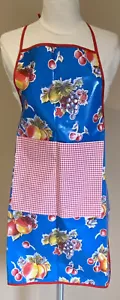 Oil Cloth Alley Pink Cherry Fruits Apron w/ Pocket - Picture 1 of 5