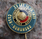 1971 Czechoslovakia Vs Romania 23Rd Tournament Football Soccer Tie Pin Badge