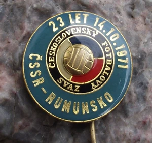 1971 Czechoslovakia vs Romania 23rd Tournament Football Soccer Tie Pin Badge - Picture 1 of 2