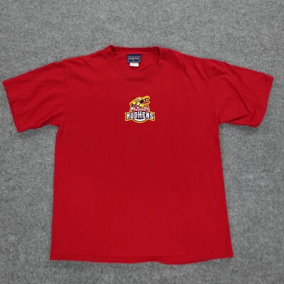 Toledo Mud Hens Shirt Mens Large Red Big Logo MiLB Crew Short Sleeve Jansport - Image 1 of 4