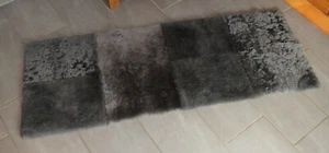 ALFOMBRA DE OVEJA ECOLÓGICA NATURAL REAL ALFOMBRA DE PATCHWORK PIEL 178 X 68 CM ANTRACITA - Imagen 1 de 1