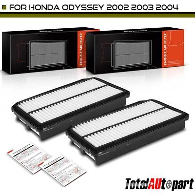 2x Filtro de aire de motor de panel rígido para Honda Odyssey 2002-2004 V6 3,5 L 17220P8FA10 Foto 1 de 4