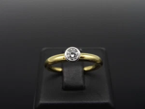 ANILLO SOLITARIO EN ORO 750/18K BICOLOR APROX. 0,22 CT. Anillo de compromiso G / IF - Imagen 1 de 5