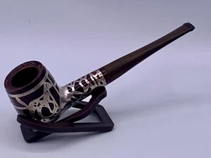 COLLECTIBLE VINTAGE STERLING SILVER TOBACCO SMOKING PIPE - Picture 1 of 10