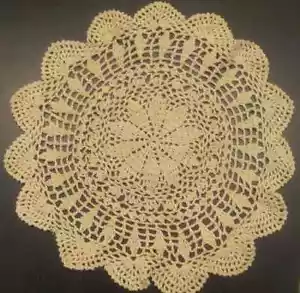 6 PIEZAS 12" Redondo Crochet Encaje Tapete COLOR BEIGE 100% ALGODÓN - Imagen 1 de 3