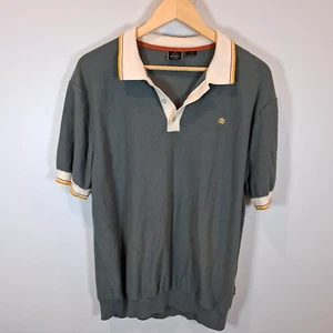 Merc London Button Up Knitted Polo Shirt Mens Sz XL Olive Golf Preppy Old Money - Picture 1 of 13