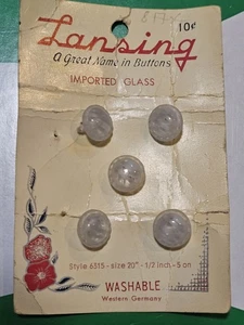 Vintage Antique Lansing Co.Western Germany Imported Glass Sewing Buttons Lovely - Picture 1 of 5
