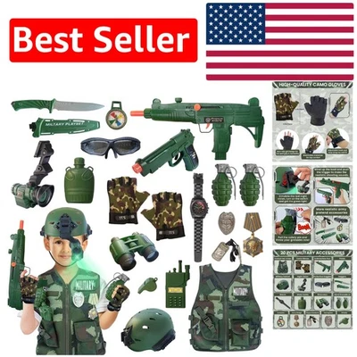 20 Piezas Disfraz Ejército para Niños, Soldado Militar Vestir para Niños 3-10, Niños... Foto 1 de 4
