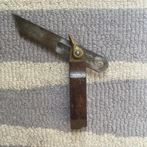Rare Vintage 6" Bevel T Square Brass And Exotic Wood USA - Bild 1 von 8