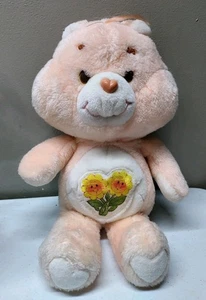 VTG 1983 Care Bears Friend Bear Stuffed Plush Animal Toy Peach Sunflowers 13" - Picture 1 of 10
