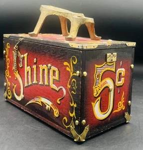 Vintage Wooden Shoe Shine Box By UCGC - Picture 1 of 17