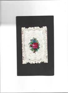 NEUJAHR VINTAGE KARTE "EIN Wunsch" UNBENUTZT ohne Schrift 3 Karten ausklappbar, mit Spitze - Bild 1 von 4