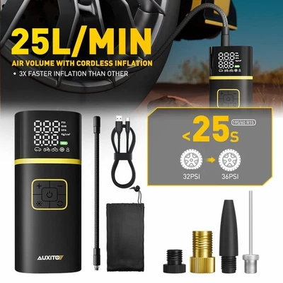 Inflador de Neumáticos Portátil Coche Recargable Neumático Eléctrico Aire Inalámbrico 150PSI Bomba Foto 1 de 4