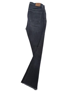 J. Jean de mujer Crew 28T negro pierna recta Demi bota corta dobladillo crudo tiro medio informal - Imagen 1 de 20