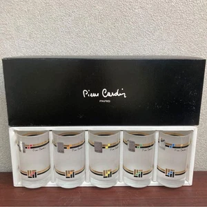 Pierre Cardin Set of 5 Glasses Unused Retro Sasaki Glass Made in Japan Vintage - Picture 1 of 7