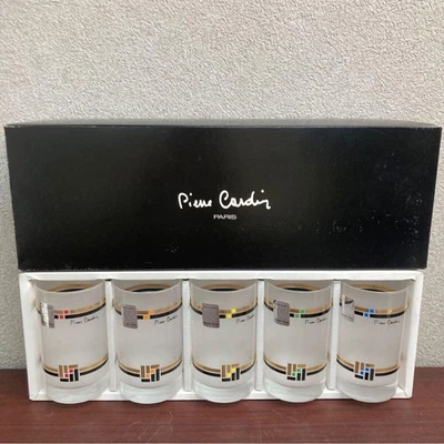 Pierre Cardin Set of 5 Glasses Unused Retro Sasaki Glass Made in Japan Vintage - Image 1 of 4