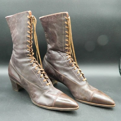 Антикварные женские сапоги от Wise, Shaw & Feder, около 1900-х - Изображение 1 из 4