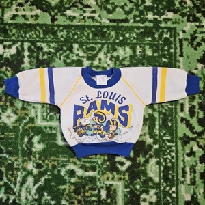 VTG 1995 NFL St. Louis Rams Los Angeles Snoopy Peanuts Baby Sweatshirt 3-6 Month - Picture 1 of 13