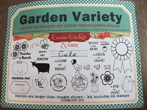 Unity Stamp Set ~ Garden Variety ~ Cow Pig Chicken Bee Pea Cute Chick ~ I1 - Picture 1 of 6