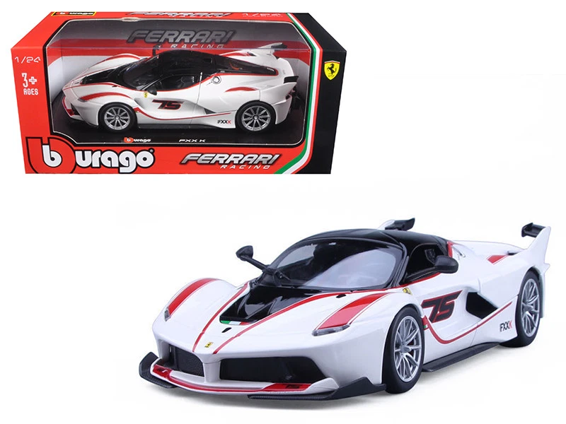 Ferrari Racing Fxx-k #75 White 1/24 Diecast Model Car by Bburago 26301W