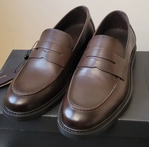 Massimo Dutti - Brown Leather Penny Loafers - Size 6 - NEW / NWT - Dark Academia - Picture 1 of 9