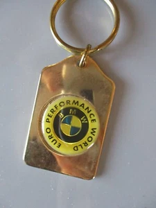 BMW Logo Key Chain Fob Gold Tone - Picture 1 of 3