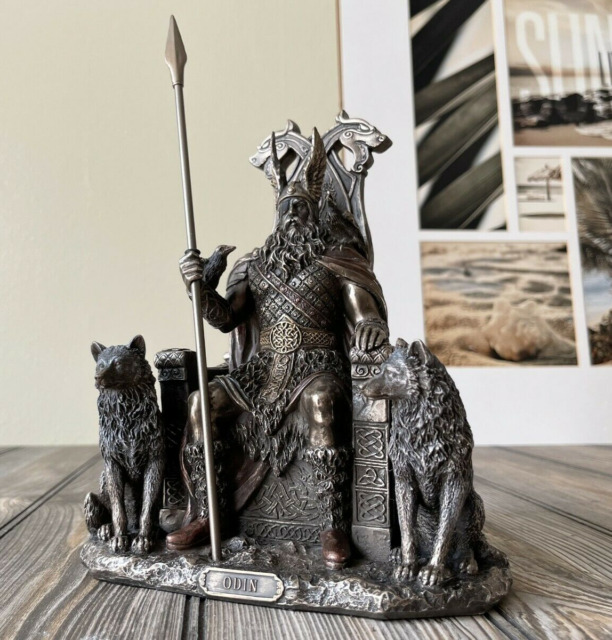 Viking Shieldmaiden Bronze Finished Statue Norse Mythology 