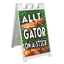 ALLIGATOR ON A STICK Signicade 24x36 A Frame Sidewalk Sign Double Sided CARNIVAL