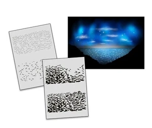 AS-171 Wasser Step by Step Airbrush Schablone für Acryl Spray Wand Tattoo Farbe - Picture 1 of 1