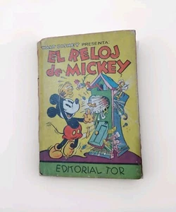 Old Disney's MICKEY MOUSE 1942 Cuckoo Clock Spanish Book HC 1st Ed Tor Argentina - Imagen 1 de 5