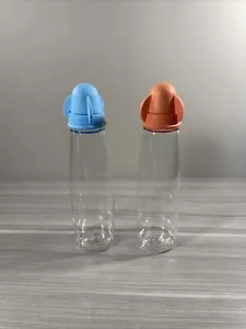 Tupperware Olio e Aceto Cruets Insalata Trasparente Elegante Trasparente Blu Arancio Nuovo! - Foto 1 di 4