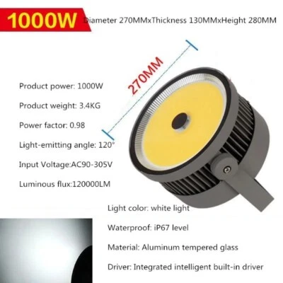 1000W LED Luz de Pesca en Mar Profundo Barco Alta Potencia Lámpara Atractiva de Peces Impermeable Foto 1 de 4