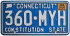 Connecticut 2002 Blue License Plate, 360 MYH