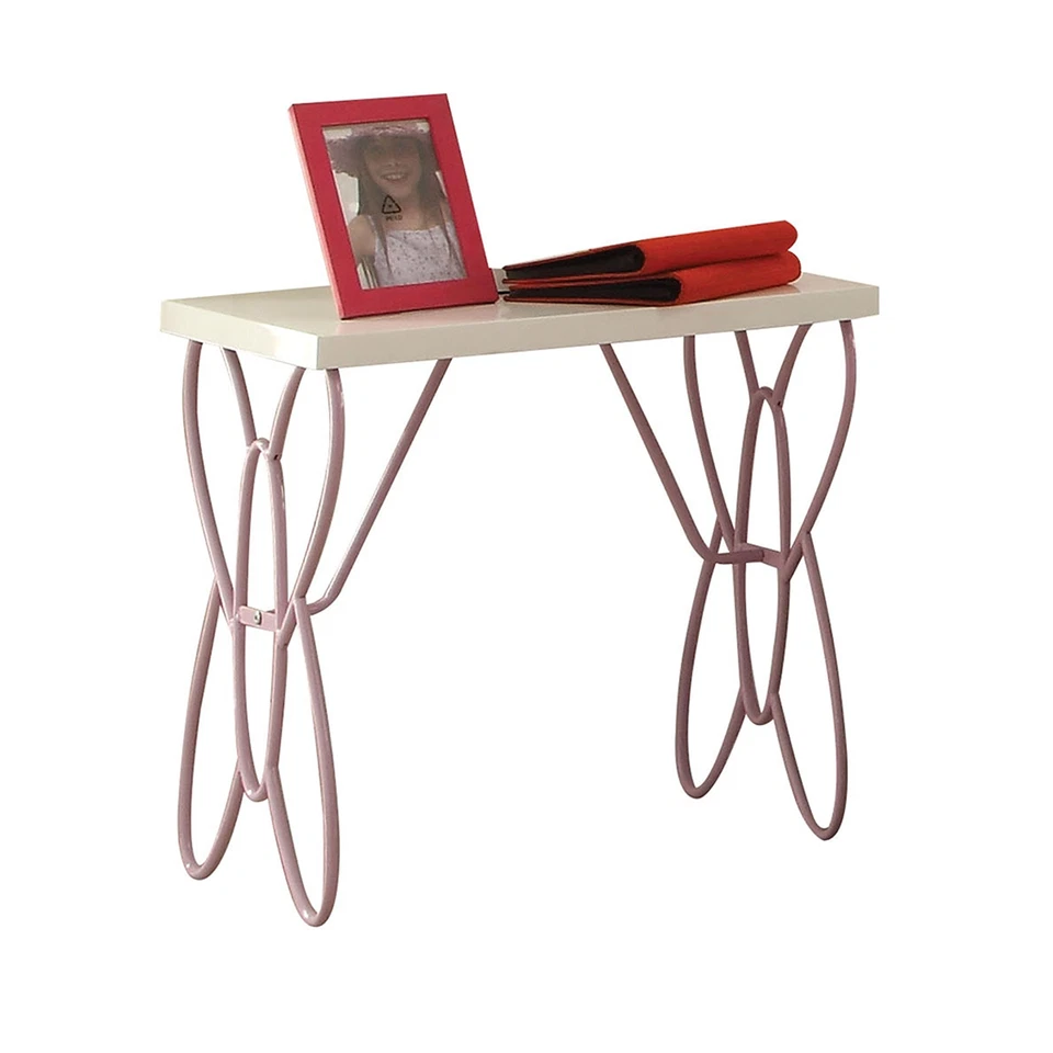 PRIYA II NIGHTSTAND WITH METAL TUBE IN WHITE AND LIGHT PURPLE - Image 1 of 4
