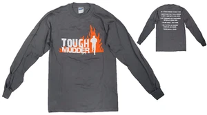 Gildan Ultra Cotton Tough Mudder Challenge Pledge Men Long Sleeve T-Shirt Grey S - Picture 1 of 4