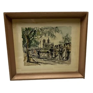 Vintage Franz Herbelot Paris signierter Lithographie Druck - Bild 1 von 4