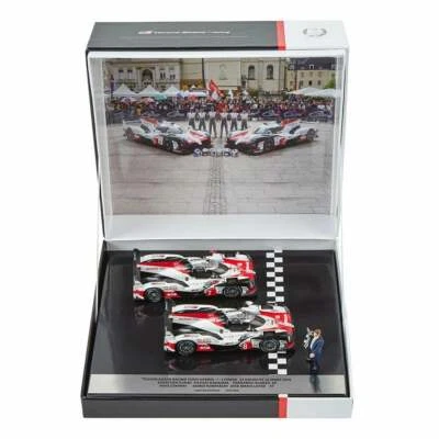 Toyota Gazoo Racing 1:43 Toyota TS050 #8 and #7 Le Mans Podium Finish & Figurine - Image 1 of 4
